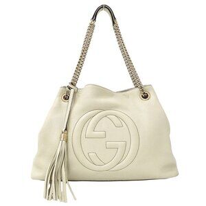 Gucci Bag Tote Bag Soho Interlocking G Leather White